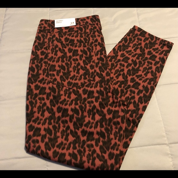 Soft Surroundings NWT The Ultimate High Rise Skinny Ankle Jean in Leopard Sz 14 - Picture 2 of 14